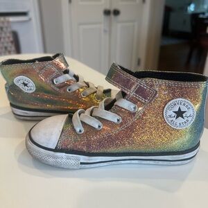 Converse Kids Glitter High-Tops - Rainbow Sparkle - Size 10